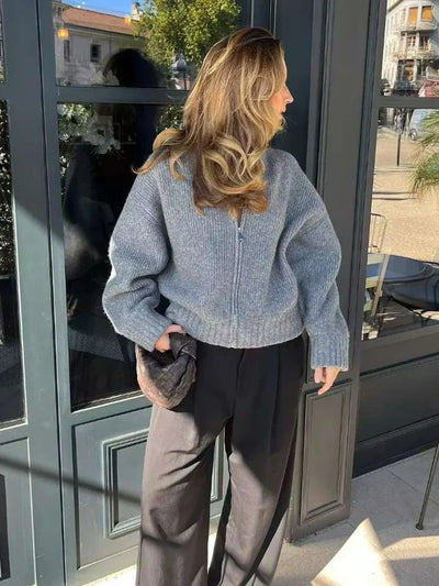 Modioz | Kuschelige Strickjacke mit Reißverschluss