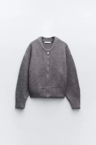 Modioz | Kuschelige Strickjacke mit Reißverschluss