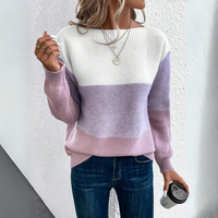 Freya | Colourblock U-Boot Pullover in Lila