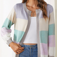 ESTER - Bequeme strickjacke in Lila grün