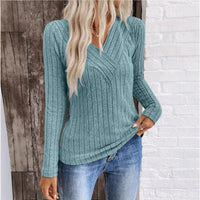 Leni | Strukturierter Streifen Pullover in Pfauenblau