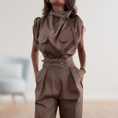 Ärmelloses Oberteil und Hosen Set für Damen