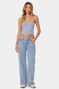 Blair | Damen Retro Flair Low Jeans Vintage Trend Casual Modern in Hellblau