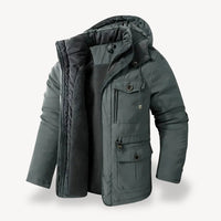 Robuste Herren Winterjacke mit Fleece-Futter für kalte Tage in Grau