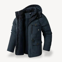 Robuste Herren Winterjacke mit Fleece-Futter für kalte Tage in Marineblau