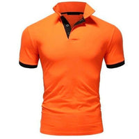 Stilvolles und Komfortables Poloshirt für Herren in Orange Schwarz