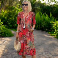 Isla | Damen Sommerkleid Strahlend Leicht Feminin Romantic Frisch in Rot