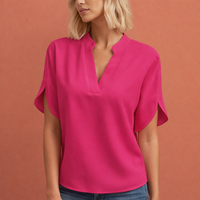 Elegante luftige Bluse für Damen mit schmeichelhaftem Schnitt | Maud in Rosa