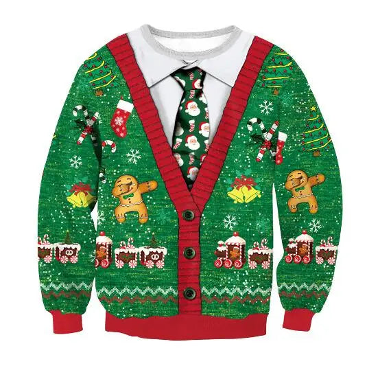 Renate - Warmer Pullover mit 3D Lustiger Feiertag Weihnachtsfeier Bedruckt für Männer und Frauen
