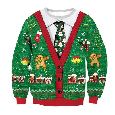 Renate - Warmer Pullover mit 3D Lustiger Feiertag Weihnachtsfeier Bedruckt für Männer und Frauen