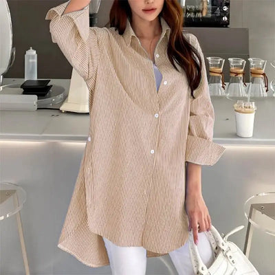 Bryarly® | Nadelstreifen-Bluse mit Knopfleiste für Damen