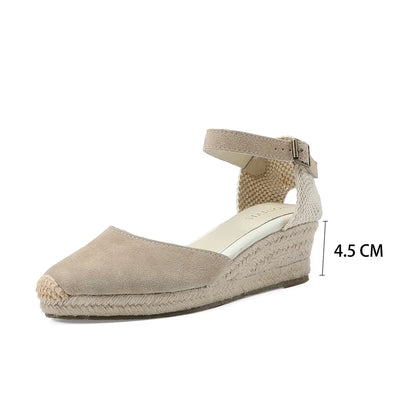 Evelyn | Damen Sandalen Wedge Flatform aus Echtem Kuhwildleder