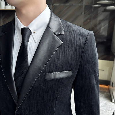 Oakl- Leder-Patchwork Colbert - Stilvoll und maskulin