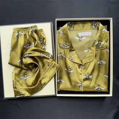 Belinda - Satin-Pyjama-Set mit Kurzärmeligen Oberteilen und Kurzhosen für Frauen