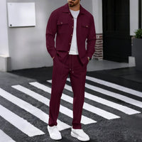 Dominus Elite™ Set mit Moderner Jacke und Slim-Fit-Hose in Bordeaux