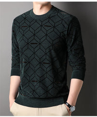 Herren Pullover mit Rundhalsausschnitt - MIKE in Grün