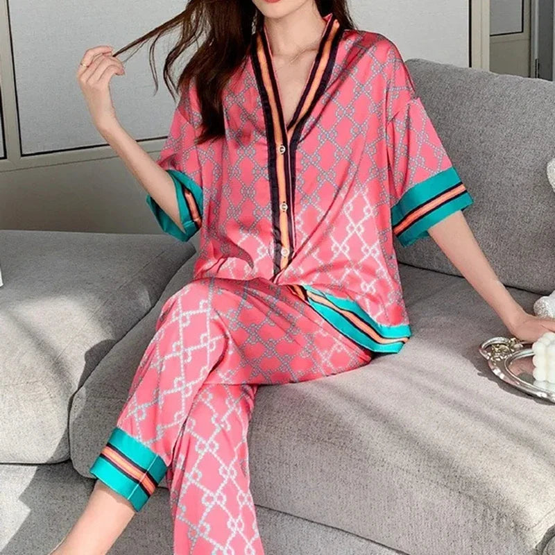 Ramona- Kurzarmliges Top und Lange Hose für Damen