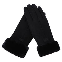 Pelzhandschuhe | Warme, wasser- und berührungssichere Handschuhe in Schwarz