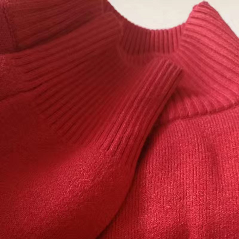 Lässiger warmer Strickpullover mit Plüschfutter für Damen | Ideal für den Winter