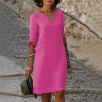V-Ausschnitt Kleid für Frauen | Midi in Lila