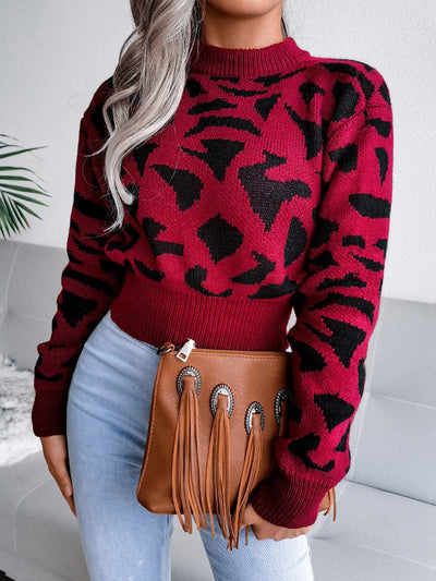 Stilvoller Strickpullover mit Jaguar-Muster für Damen | Ideal für den Winter