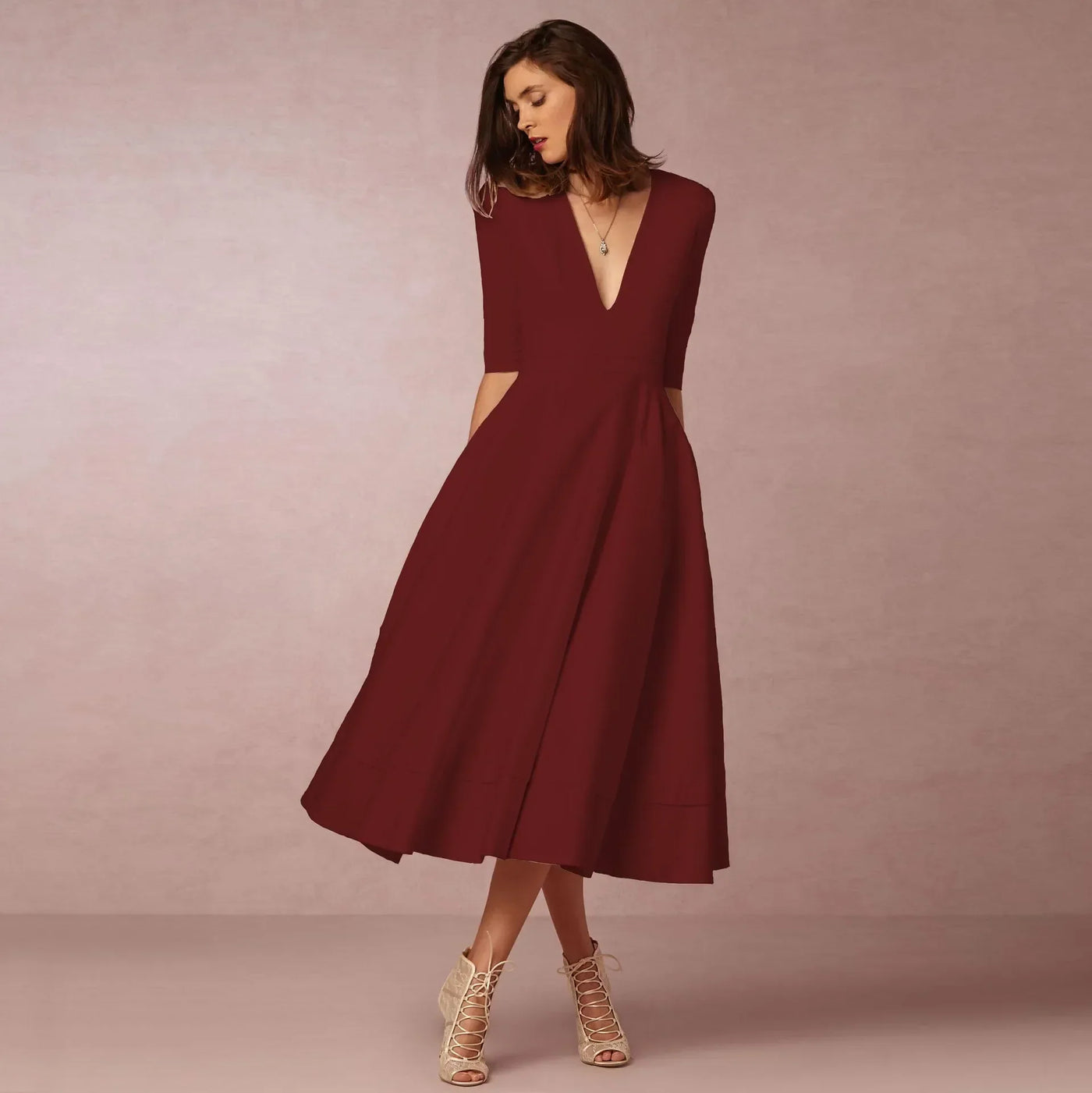 Glamour | Midi Abendkleid für Damen – Elegant und Zeitlos