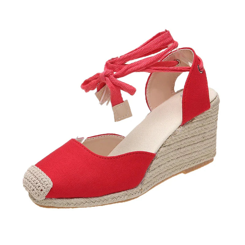 Evelyn | Damen Sandalen Espadrille mit Knöchelgurt – Sommerschuhe