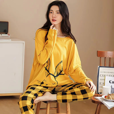Ava - Langarm-Top und Pyjama für Damen