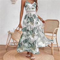Garden™ Maxikleid Mit Spitzen-Taille Und Elegantem Schlitz in Grün