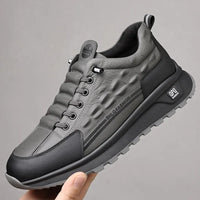 Krokodil™-Tennisschuhe aus hochwertigem Leder mit intelligenter Dämpfung / Robuste Eleganz für den Alltag! in Grau