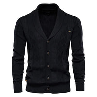 Herren-Cardigan mit Knopfleiste in Schwarz