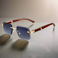 Edda | Randlose Premium-Sonnenbrille in Grau