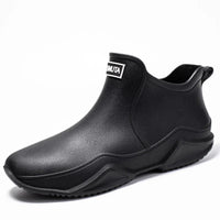 Herren Regenstiefel mit rutschfester Sohle in Schwarz