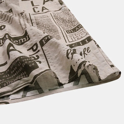 Fudus | Hemd Mit Knöpfen Und Zeitungsdruck Für Herren