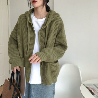 Ditte - Strickpulli mit Kapuze und Reißverschluss für Frauen