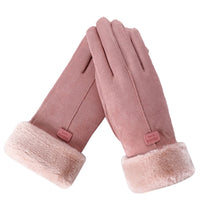 Pelzhandschuhe | Warme, wasser- und berührungssichere Handschuhe in Rosa