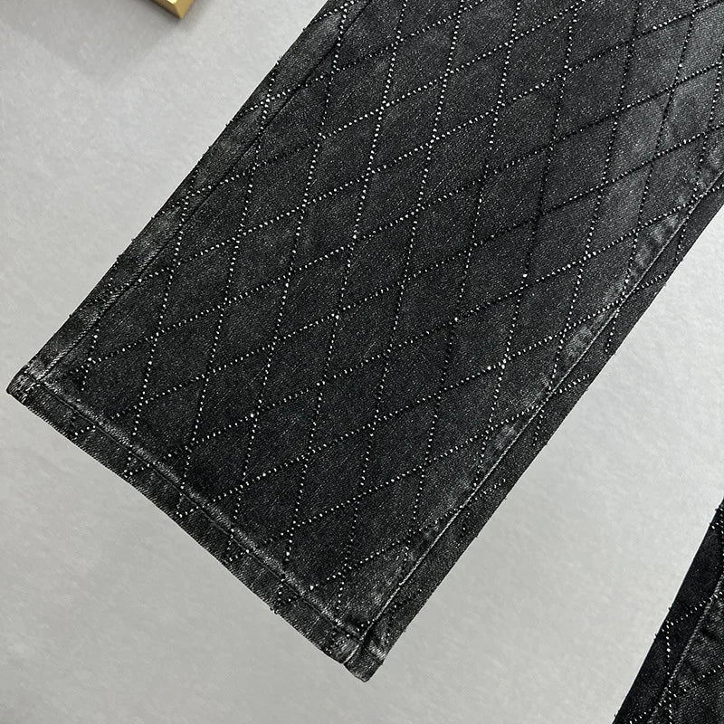 Fudus | Jeans Mit Karomuster Strass
