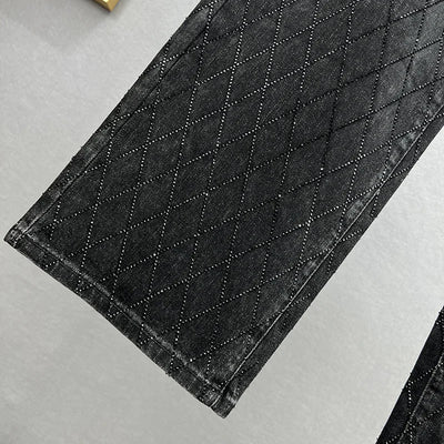 Fudus | Jeans Mit Karomuster Strass