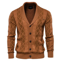 Herren-Cardigan mit Knopfleiste in Braun