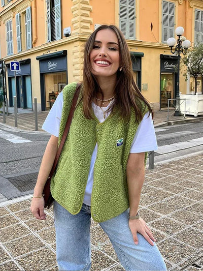 Sereia | Fleeceweste Hochfloriger Sherpa, Übergröße, Ärmellos