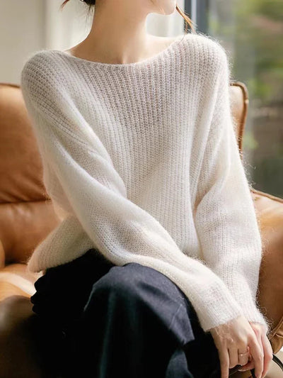 Maria - Transparenter Strickpullover aus Kaschmir mit Lockerer Passform für Frauen
