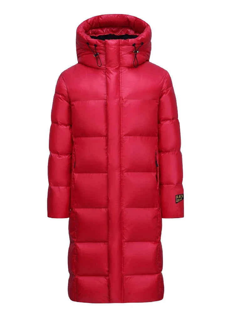 Bente - Lange Entendaunen-Winterjacke mit Kapuze für Männer und Frauen