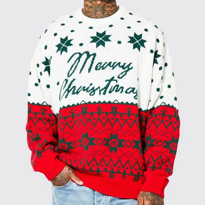 Harold - Warmer Strickpullover mit Lockerer Passform und Weihnachtsmuster für Männer