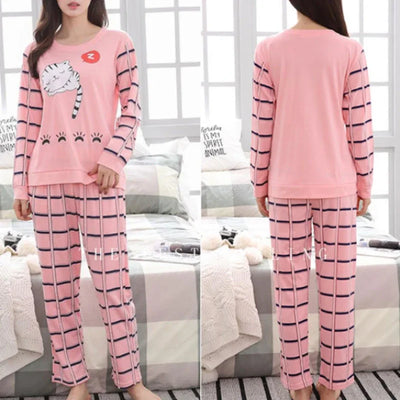 Alysa - Gemütliches Langarm-Oberteil und Pyjama-Set für Damen