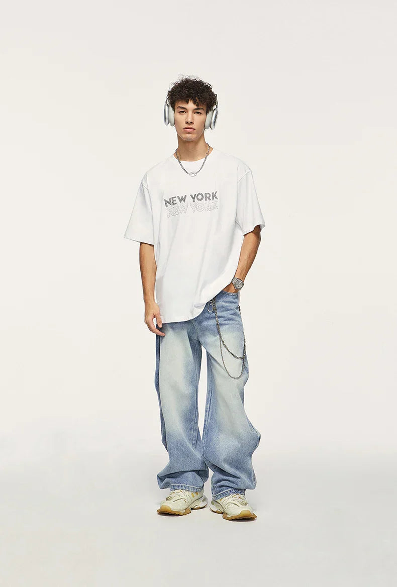 Baggy Jeans mit weitem Bein für Herren