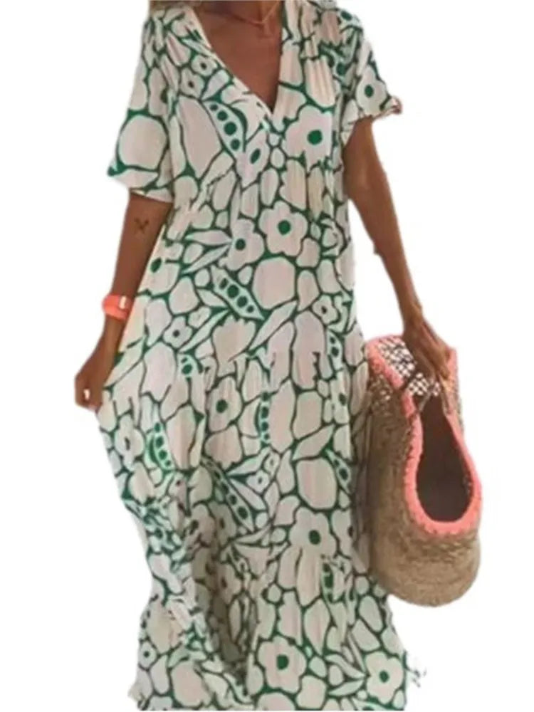 Lyra - Boho Langes Sommerkleid für Frauen