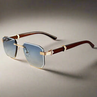 Edda | Randlose Premium-Sonnenbrille in Blau