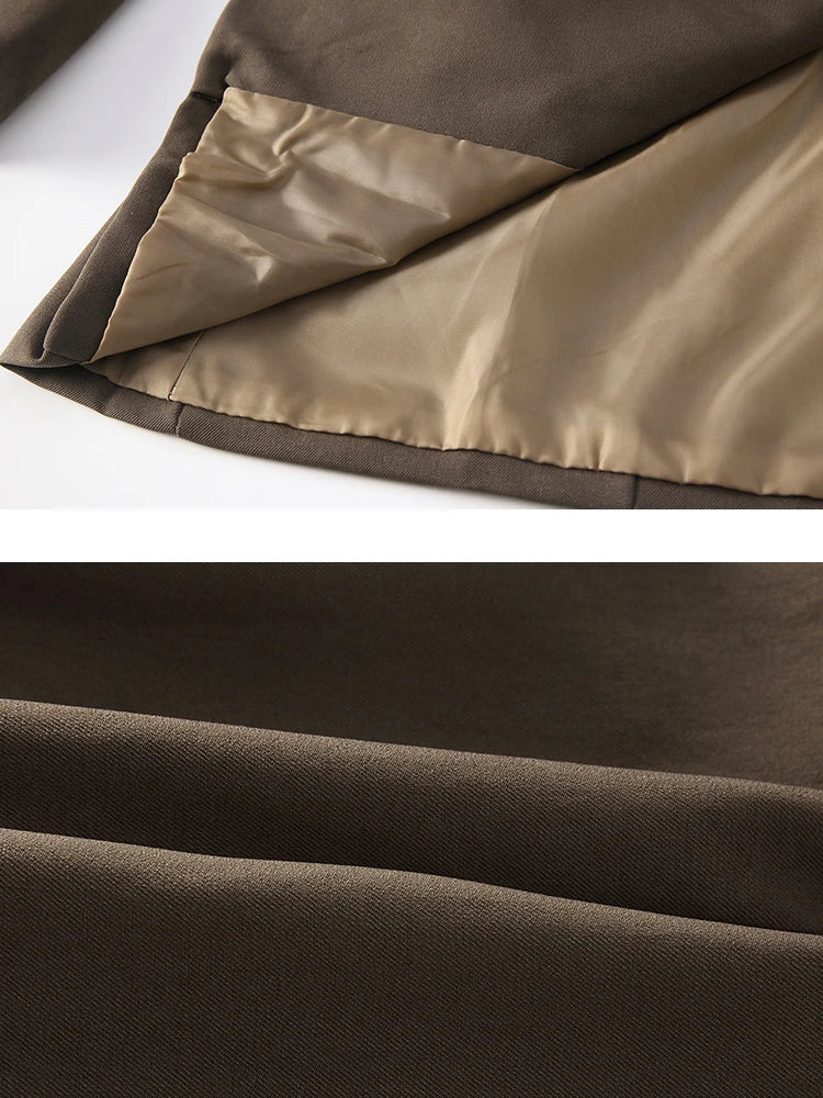Vera - Gürtel Gespleißt Design Anzug Jacke mit gekerbten Kragen und Einzelne Taste für Frauen