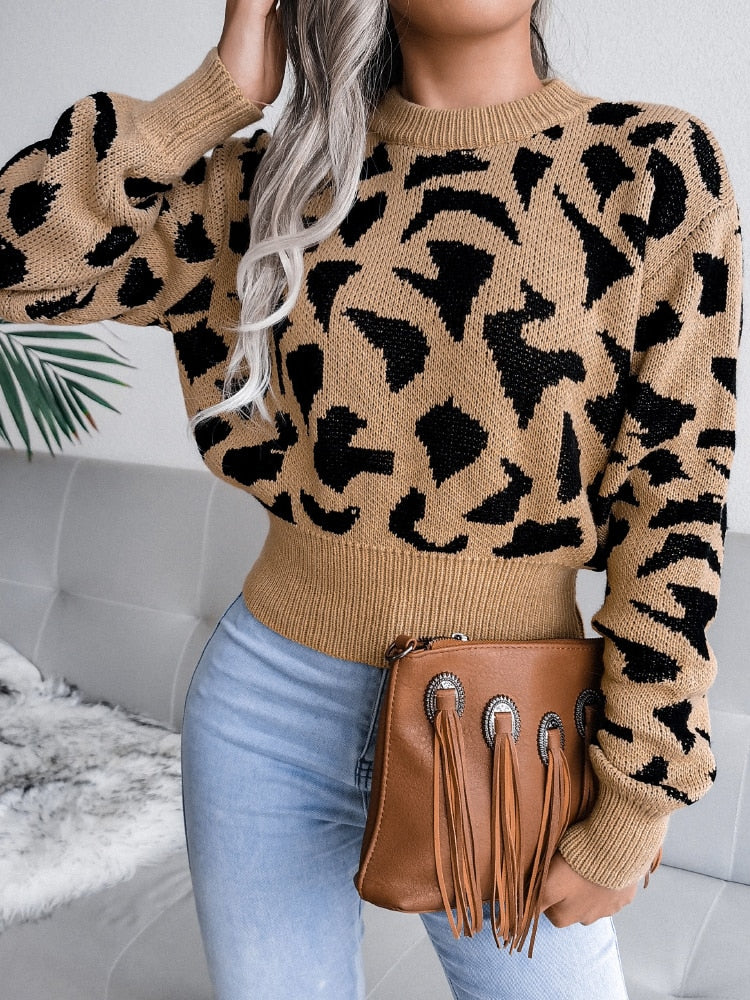 Stilvoller Strickpullover mit Jaguar-Muster für Damen | Ideal für den Winter