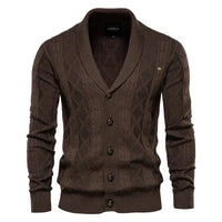 Herren-Cardigan mit Knopfleiste in Dunkelbraun
